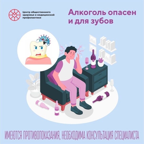 Алкоголь опасен для зубов